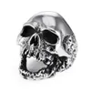 Band Rings Wholesale Gothic Skl Ring Vintage Sier Color Punk Biker Metal Jewelry Rock Skeleton Size 16Mm To 22Mm Mix Style Drop Deliv Dh4Pd