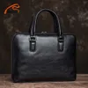 Aktentaschen Aktentaschen Vintage Herren Aktentasche Echtes Leder Original Casual Handtasche Mann Business Umhängetasche Braun Für 14 Zoll Laptop NUPUGOO Z230704