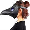 33x22cm Plague Doctor Mask Black Long Nose Bird Beak Cosplay Steampunk Skrämmande mask för festivalfest Kostym rekvisita Dekor L230704