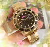 Famoso orologio classico 41mm Luxury Rainbow Colorfull Crystal Diamonds Orologio da uomo Romantic Starry Quartz-Battery Timing Vintage Thiree Pins Orologio da polso