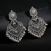 Charm Bohemian vintage ethnic wind alloy earrings exaggerated temperament love bells tassel jewelry 230703