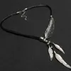 New Bohemian rope rope chain leaf leaf pendant for women fine jewelry tollares stition stiter dite eig88 l230704