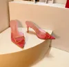 Высококачественные тапочки женские ПВХ высокие каблуки Slippers Summer Women Sexy Heels Sandals Fashion Sequin Свадебная вечеринка роскошная овчина