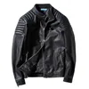Mens Leather Jacket Fur Coat Locomotive Streetwears Style Man Shirt Thick Designer Jackets Crocodile Texture Outwears Tops Coats Size M-5XL