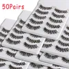 Faux Cils 50Paires Noir Naturel Long Faux Cils Maquillage À La Main Cils Extension Beauté Croix Faux Cils En Gros Dropship 230703