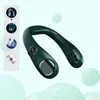 USB 2000mAh LED Digital Display Air Cooling Hanging Neck Fan Bladeless Outdoor Travel Personal Wearable Neckband Fans