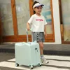 スーツケース子供用荷物素敵な旅行スーツケーススピナーホイールシットアンドライド子供用バッグパスワードキャリートロリー