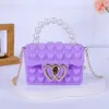 Heart Shape Pearl Handbag Pops Toys for Kids Girls Antistress Bag Cute Cartoon Handbags for Children Purse Fidget Gifts New 2193
