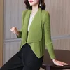 QNPQYX nouveau printemps automne manteau femmes nouveau pli lâche vêtements d'extérieur décontractés mode couleur unie revers veste à manches longues Cardigan hauts femme