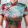 Etnik kıyafet vestido chino xl zarif kadın cheongsam elbise günlük anne qipao Çin tarzı mini seksi bel kısa kollu