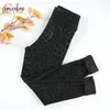 Capris chrleisure mulheres impressão leggings de couro quente leopardo grosso/fino preto pu leggings veet inverno leggings estiramento legins