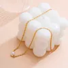 IngeSightZ coreano semplice singola imitazione perla collana pendente donna moda temperamento colore oro catena clavicola gioielli L230704