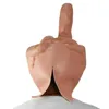 1PC Creative Middle Finger DespiseMask Latex Give the Finger Headgear One Hand Salute Mask Halloween Party Cosplay Prop Gift SW L230704