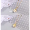 High Grade Round Flower Rotatable Pendant Necklace Stainless Steel Chain Geometric Choker Jewelry Party Gifts For Women Girls L230704