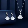 Dangle Oorbellen Fashion Statement Shell Waaiervormig Voor Vrouwen Brand Design Luxe Wedding Party Eardrop Sieraden