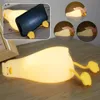 Estatuetas de objetos decorativos Patinho Fofo Luz Noturna Silicone Lâmpada Patting Lâmpada de Pato para Crianças Lâmpadas de Cabeceira LED Recarregáveis USB Lâmpada de Cabeceira Touch Control 230703