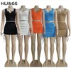 Tvådelt klänning HLJ GG Summer Sexy Mini kjolar Set Women V Neck Sleeve Mindre Crop Vest and Drawstring Outfits Clothing 230630