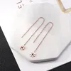 Stud Earrings YUN RUO Simple & Fashion Daisy Tassel Earring Rose Gold Color Woman Birthday Gift Titanium Steel Jewelry Not Fade Drop
