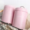 Sets Set of 3 Canister Iron Kitchen Tins Tea Coffee Sugar Storage Container Food Storage Boxes Candy Snack Jars Pink Airtight