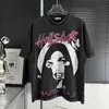 Herr t-shirts hip hop hellstar cracks women porträtt tryck grafisk t-shirt vintage tvätt design tshirt män streetwear orolig t shirt 230703