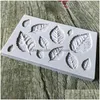 Baking Moulds Rose Leaves Sile Soap Mold Kitchen Accessories Cake Candy Tools Fondant Decoration Mods Drop Delivery Home Garden Dini Dhdqe