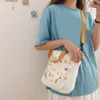 Shopping Bags Korean Handcarry Bag Sling Shoulder Children's Handbag Crossbody Canvas Bear Printing Cute INS