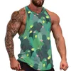 Мужские майки с экзотическим тропическим принтом, мужские пальмовые листья для тренировок, пляжные рубашки без рукавов с мускулистым дизайном