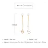 Kolczyki zwisające Uer Unikalna kryształowa litera „N” Numer „5” Dla kobiet Akrylowa perła Złoty kolor Stop Moda Biżuteria