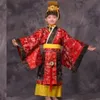 criança chinês tradicional vestido hanfu homens meninos imperador rei palco vermelho roupas roupas infantis trajes tang terno crianças robe chapéu conjuntos285Z