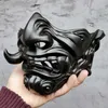 Half face mask face mask cosplay kabuki samurai demon halloween props party festival costume party and movie props horror face L230704