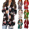 Women's Knits Fashion Cardigan met lange mouwen voor dames Christmas Print Fall Open Front Sweater Womens Female