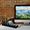 Expansão 7 em 1 de 7 portas 3.0 Hub de alta velocidade multifuncional para interface múltipla de teclado de laptop de PC com interruptor