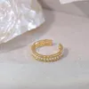 Cluster Ringen Frankrijk Minimalistisch 14k Echt Verguld Micro Ingelegde Parel Tiny Fashion Romantische Bruiloften Eenvoud Zoete Luxe