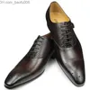 Abendschuhe Abendschuhe Luxus Herren Business Echtes Leder Mode Hochzeit Oxfords Schnürschuhe Spitzschuh Schwarz Grün Kaffee Brogues Z230706