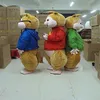 2018 Alvin and the Chipmunks Mascot Costume Chipmunks Cospaly Cartoon Character adult Halloween party costume Carnival Costume214Y