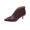 Женские ботинки из лакированной кожи до щиколотки со змеиным узором, большие размеры на шпильке, осенняя обувь для отдыха, прогулочная обувь Botas Mujer 230703