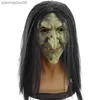 Stary człowiek maska z horroru impreza z okazji Halloween karnawał na całą głowę maska lateksowa dorosły symulacja 3D czarownica Cosplay maska Halloween przerażające rekwizyty L230704