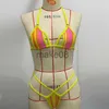 Kadın Mayo Seksi Halter Hollow Out Out Micro Bikini 2023 Yeni Kadın Mayo Neon Mayo Yazlar Yaz Backless Lace Up Bikinis Banyo Takım J230704