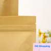 Sacos de vedação Stand Up Gift Food Dry Fruit Tea Packaging Malotes 50 Pcs/lot Zip Lock Papel Kraft Window Bag Retail Zipper Self