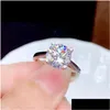 クラスター リング モアッサナイト リング 0.5Ct 1Ct 2Ct 3Ct Vvs ラボ ダイヤモンド ファインジュエリー 女性用 ウェディング パーティー 記念日 ギフト リアル 925 スタール Dhqoz