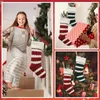Decorações de Natal meias de malha de Natal bolsas de presente personalizadas meias penduradas com pingente de Natal Q269
