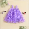 Girl'S Dresses Girl Baby Girls Sleeveless Sling Dress Infant Princess Lovely Summer 3D Butterfly Sweet Toddler Boutique Clothing Dro Dhdgr