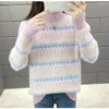 Pulls pour femmes hiver pull en tricot pull femmes mode Imitation vison velours cachemire imprimer vêtements amples coréen femme Q574