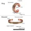 Earrings Necklace Pure Copper Jewelry-Set for Women Twisted Open Cuff Adjustable Copper Magnetic Bracelet Earrings Arthritis Magnetic Therapy Ring 230703