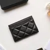 Designer Fashion Card Holders Sheepskin Caviar Black Fashion Cluth High Quality Genuine Leather Womens Wallets Mini Coin Purses