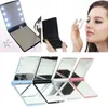 Lady Makeup Cosmetic Folding Portable Mini Compact Pocket Mirror 8 LED Lights Lamps Mirrors Hot Selling Gifts ZA2070 Stkjj