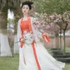 Ropa de escenario 2021 verano antiguo traje de baile folclórico chino femenino Hanfu Tang traje de hada actuación Retro cárdigan vestido Cosplay2977