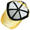 Ball Caps Gold Tone Unisex Baseball Cap Adjustable PU Leather Corduroy Sun Protection Sport Hat For Men Women