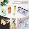 DHL50sets Bag Parts Sublimation DIY White Blank Neoprene Waterproof Protable Lipstick Keychain Wrist strap Set