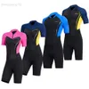 Wetsuits Drysuits 1.5mm Neoprene Wetsuit Diving Men Women Short Sleeve Jump Suit Surfing Swimsuit Snorkel Swimwear Beach Clothes HKD230704